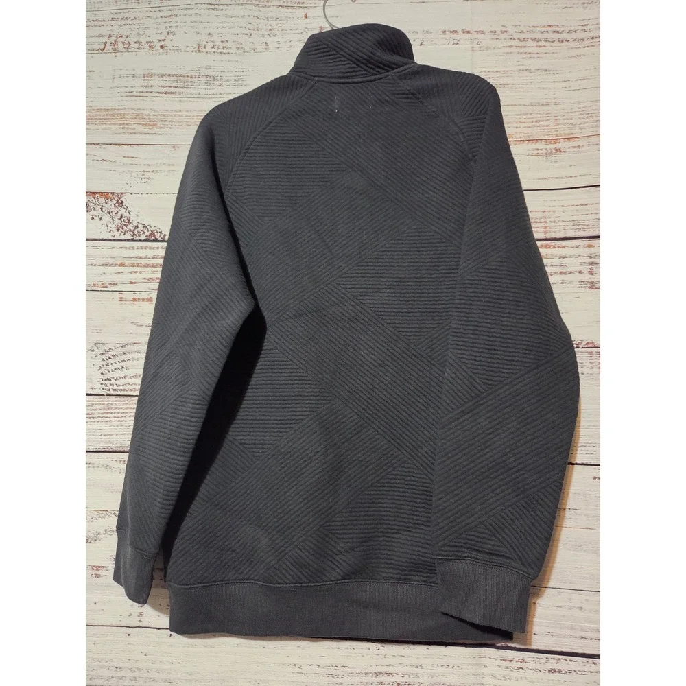 Goodfellow & Co Mens Dark Gray Quilted Snap Mock Neck Sweatshirt Small Winter